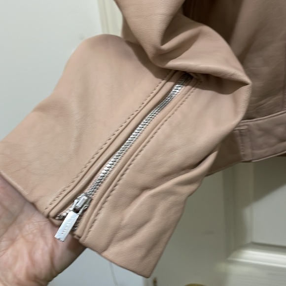 Cole Haan nude color leather jacket (sz 0X) - Picture 10 of 13